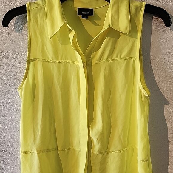 Mossimo tank top sleeveless Small Shear Lightweight Neon Yellow Summer - Picture 2 of 7